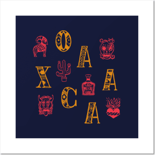 Oaxaca Alphabets - Indigo Blue Posters and Art